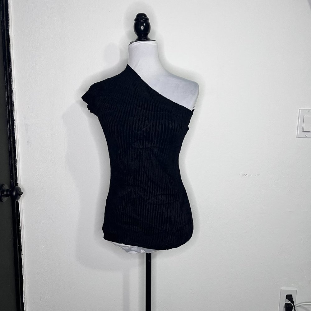 NWT Helmut Lang Velveteen One Shoulder Top Size M - Picture 3 of 9